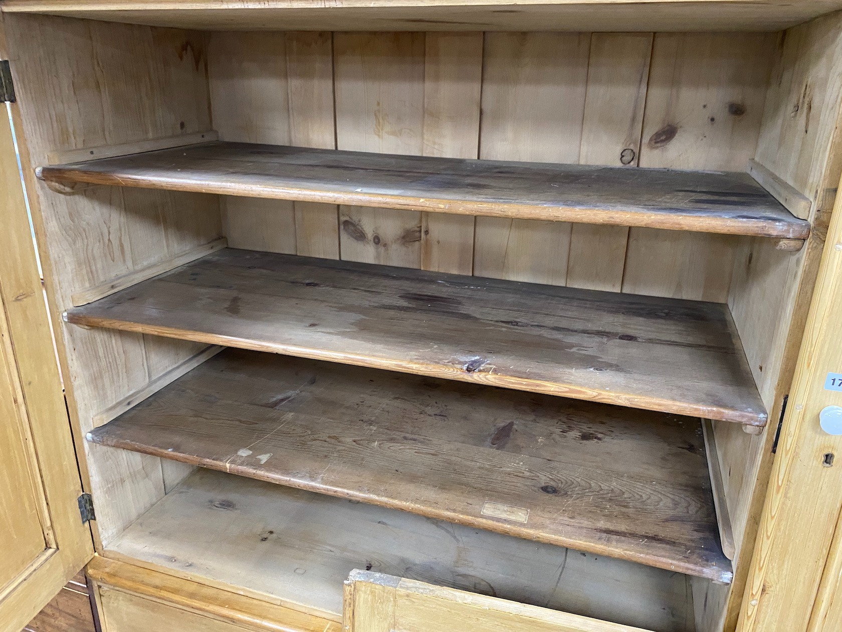 A Victorian pine compactum wardrobe, length 188cm, depth 60cm, height 205cm